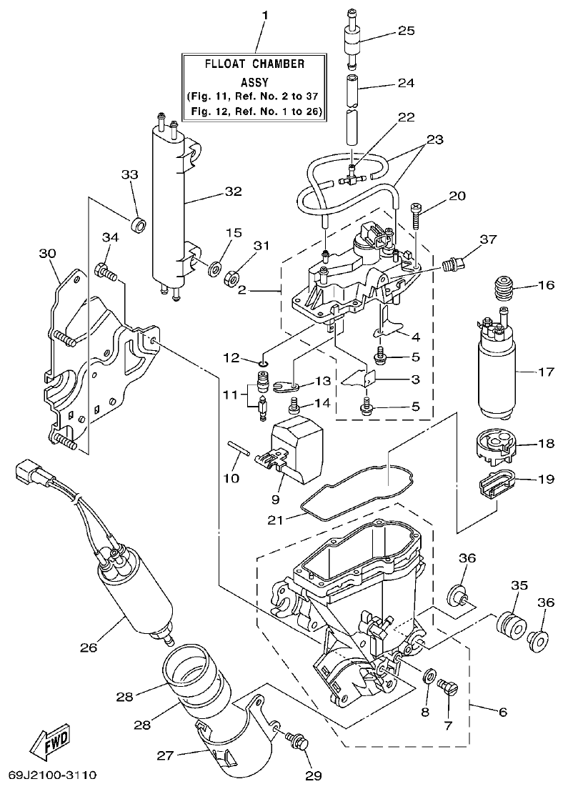 Yamaha A1 FUEL INJECTION PUMP 1 parts diagram